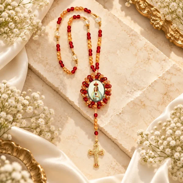 Virgen de Fátima · Carmesí