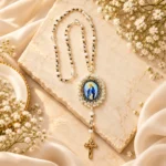 Rosario Virgen Milagrosa · Perlado Cristal Dorado