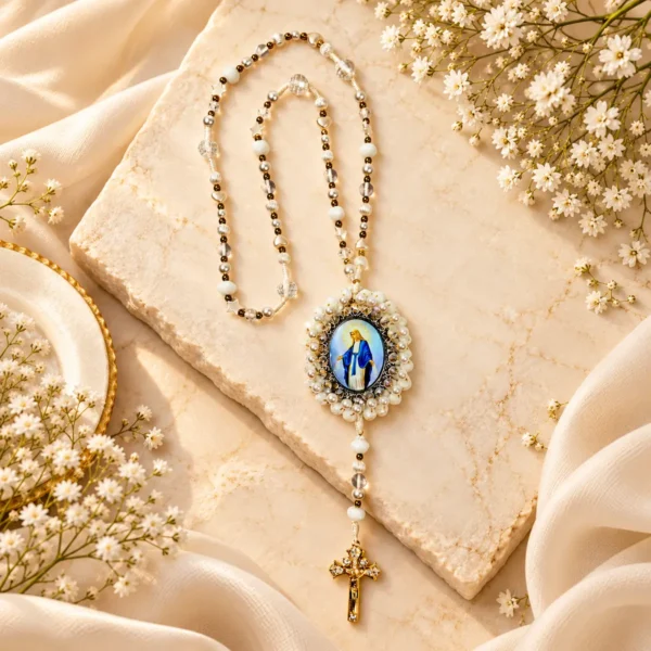 Virgen Milagrosa · Perlado Cristal Dorado