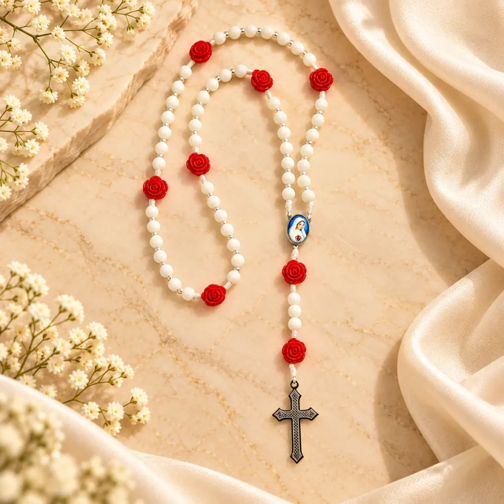 Virgen Rosa Mística · Nácar